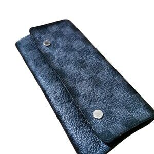 Louis Vuitton Long Snap Wallet in Black Damier Ebene Coated Canvas